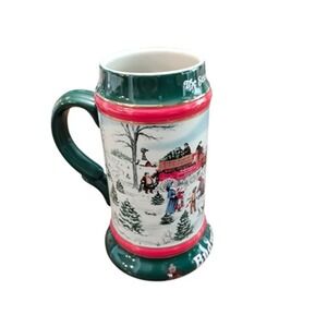 Vintage 1991 Budweiser‎ Holiday Stein The Season's Best Clydesdales Ceramarte
